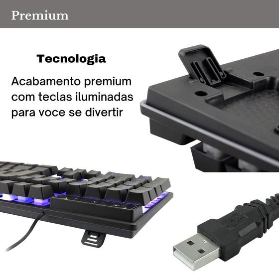 Imagem de Teclado Pc Gamer C/Led Rgb Qwerty Portugues Brasil Premium