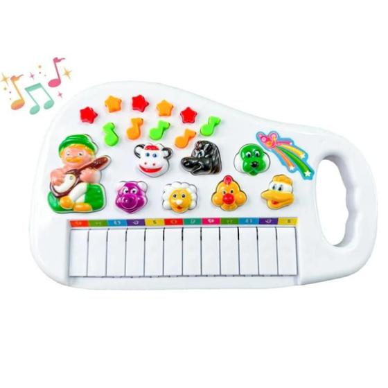 Imagem de Teclado Piano Animal Infantil Sons Eletrônico 12 Teclas Cor