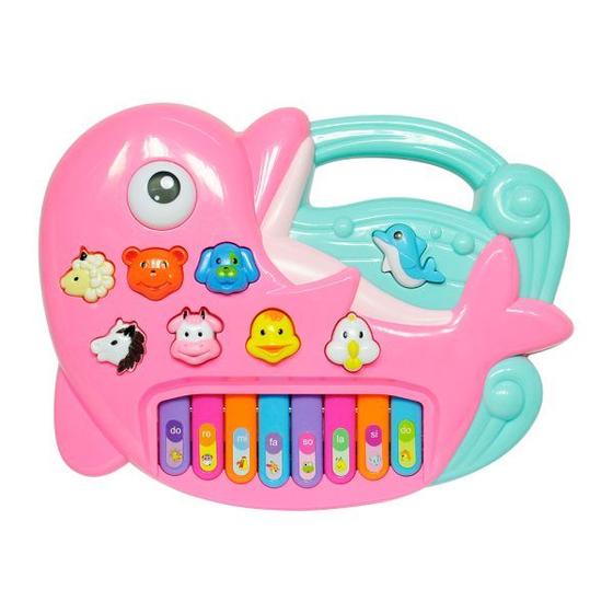 Imagem de Teclado Piano Golfinho Musical Infantil Bichos rosa .