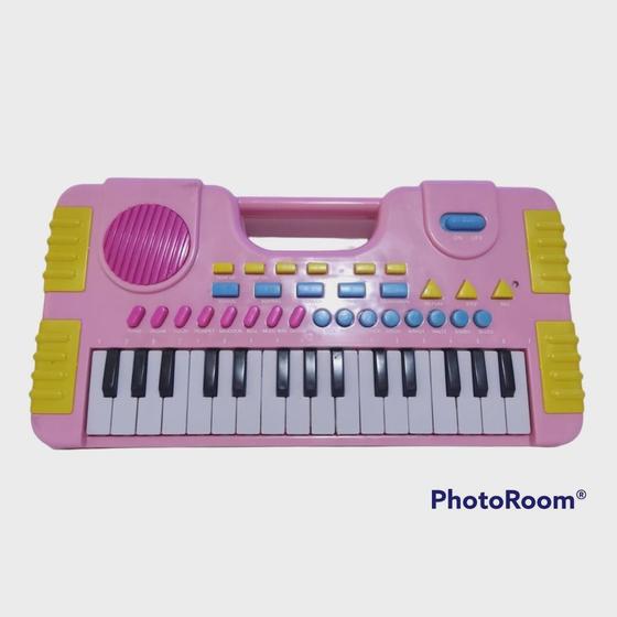 Imagem de Teclado Piano infantil a pilha 31 Teclas rosa!