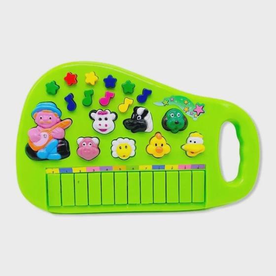 Imagem de Teclado Piano Infantil  Som de Animais e Luz (verde)