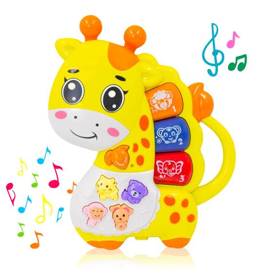 Imagem de Teclado Piano Musical Bebê Brinquedo Infantil Divertido Som Girafa 