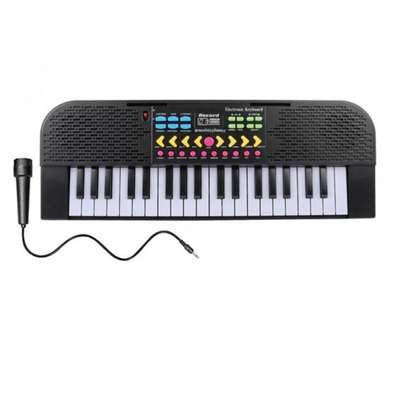 Imagem de Teclado Piano Musical Infantil Microfone 37 Teclas 8 Tons Musica Gravador Som Entretenimento Diversao