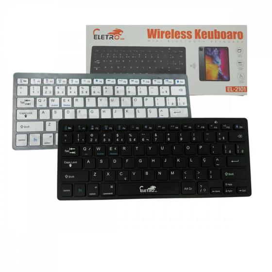 Imagem de Teclado Portátil Bluetooth Sem Fio Ultra Fino Tablet Celular Notebook Computador