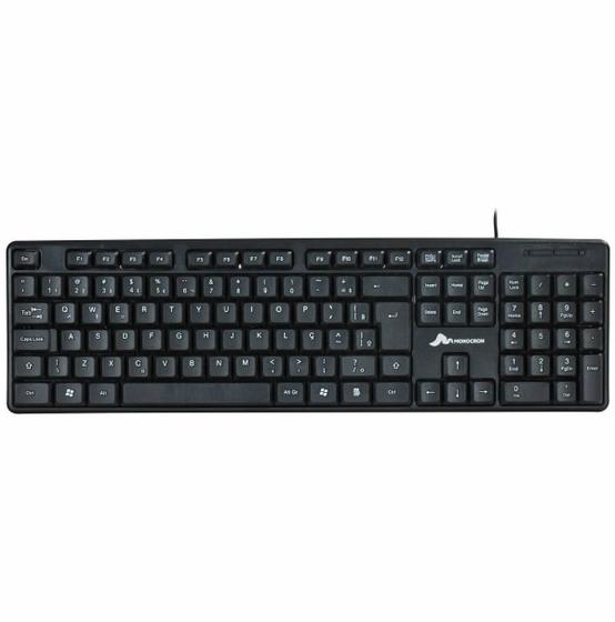 Imagem de Teclado Preto USB Padrão ABNT2 107 Teclas Monocron MN8236