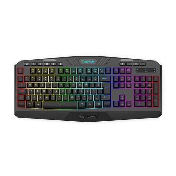 Imagem de Teclado Redragon Membrana Gamer Harpe Wireless Preto Sem Fio K503-ks