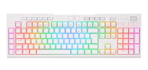 Imagem de Teclado Redragon Optico Gamer Brahma Pro Rgb Branco Sw Azul