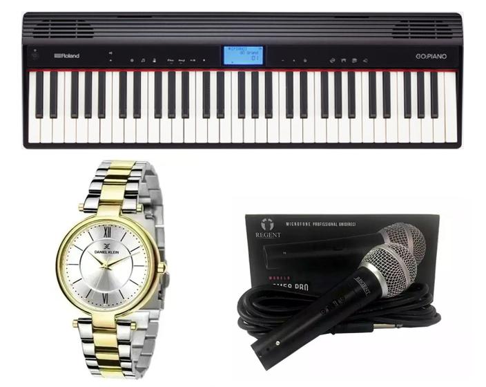 Imagem de Teclado Roland Go Piano Microfone e Relógio Dk11218-3 Kit