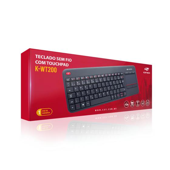 Imagem de Teclado s/fio c3tech k-wt200bk c/touchpad