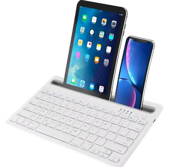Imagem de Teclado sem fio Bluetooth, conecta 2 dispositivos simultaneamente, teclado tablet, teclado