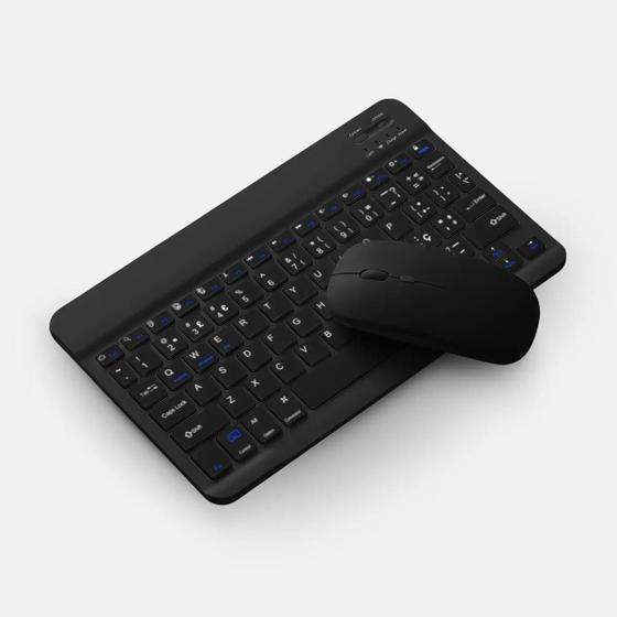 Imagem de Teclado Sem Fio Bluetooth Recarregável Com Mouse - PRETO