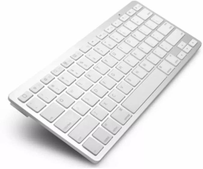 Imagem de Teclado Sem Fio Bluetooth Universal Pc Tablet Celular Not (Branco)