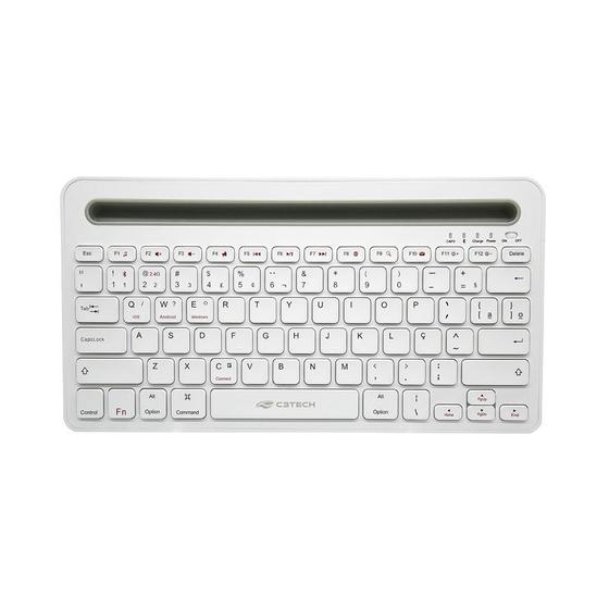 Imagem de Teclado Sem Fio C3Tech K-BT100, Bluetooth, ABNT2 - Branco - K-BT100WH