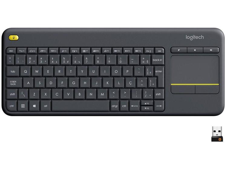 Imagem de Teclado sem Fio com Touchpad Logitech ABNT2 - Cinza K400 Plus