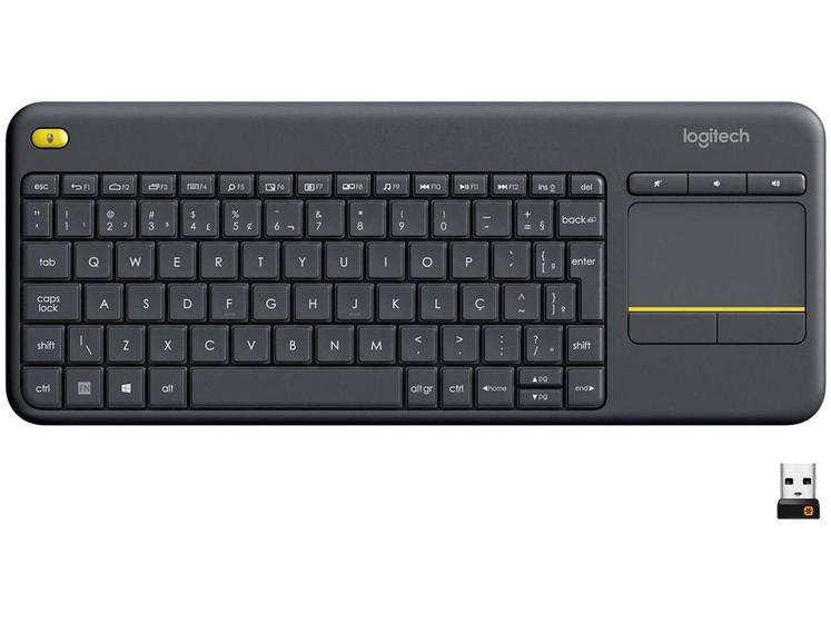 Imagem de Teclado sem Fio com Touchpad Logitech ABNT2 com - Cinza K400 Plus