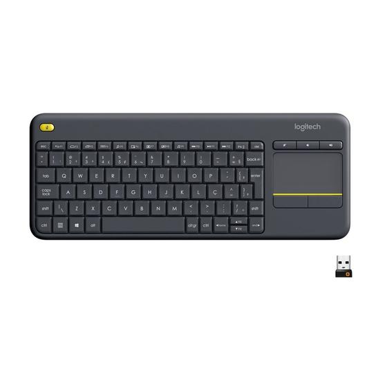 Imagem de Teclado sem fio Logitech K400 Plus TV com Touchpad Integrado, Conexão USB Unifying e Layout ABNT2 - 920-007125