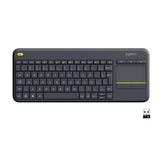 Imagem de Teclado sem fio Logitech K400 Plus TV com Touchpad Integrado, Conexãoing e Layout ABNT2 - 920-007125