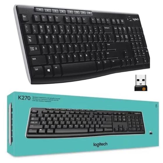 Teclado Sem Fio Logitech Qwerty Português Brasil - K270 Menor preço em Teclado Sem Fio Logitech Qwerty Português Brasil - K270