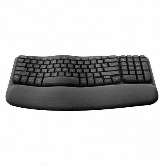 Imagem de Teclado Sem Fio Logitech Wave Keys Bluetooth USB Ergonômico Preto US - 920-012281