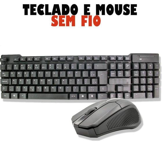 Imagem de Teclado sem fio + mouse sem fio para computador e notebook - TECLADO E MOUSE SEM FIO