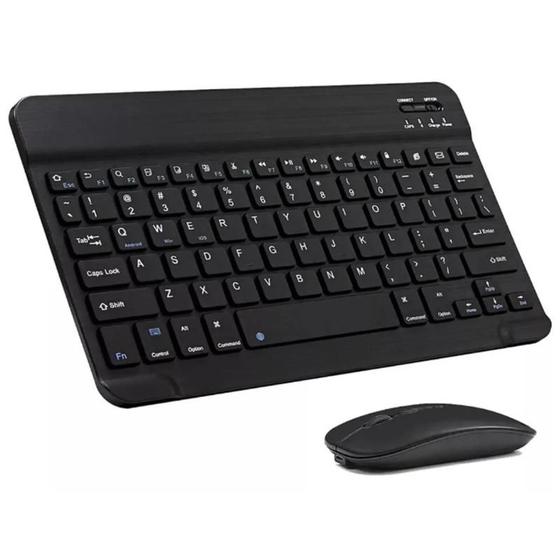 Imagem de Teclado Sem Fio Ultra Fino Bluetooth Para Tablet e Celular, Computador, Android, Note, Com Tecla "Ç", Padrão ABNT2 Preto