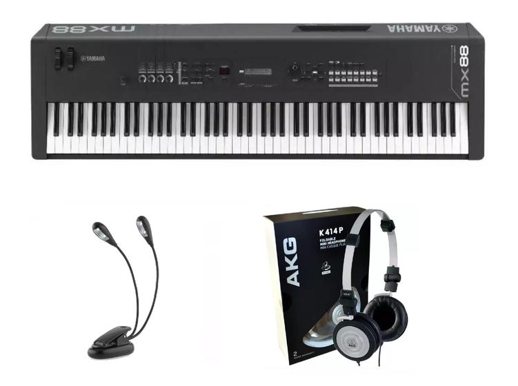 Imagem de Teclado Sintetizador Yamaha MX88 Fone K414 e Luminária Kit