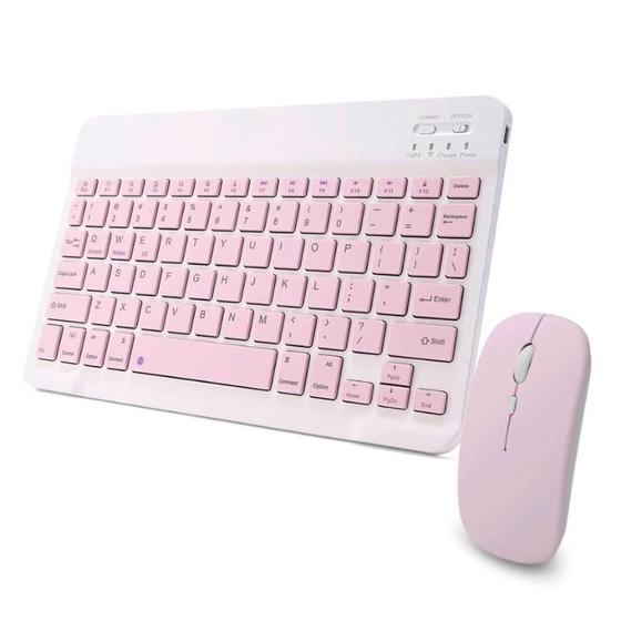 Imagem de Teclado Slim sem Fio Bluetooth Português ABNT2 Mouse Bluetooth