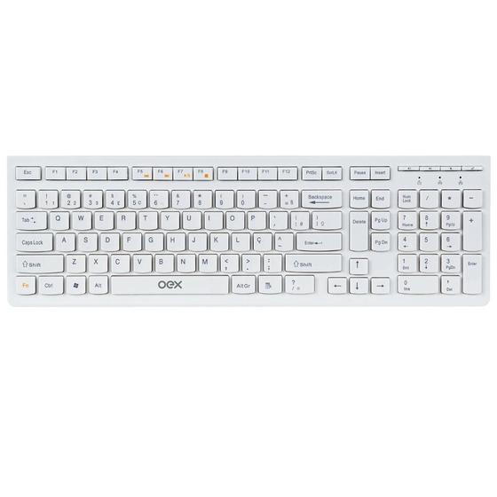Imagem de Teclado slim usb branco oex tc 300 teclado com fio para pc