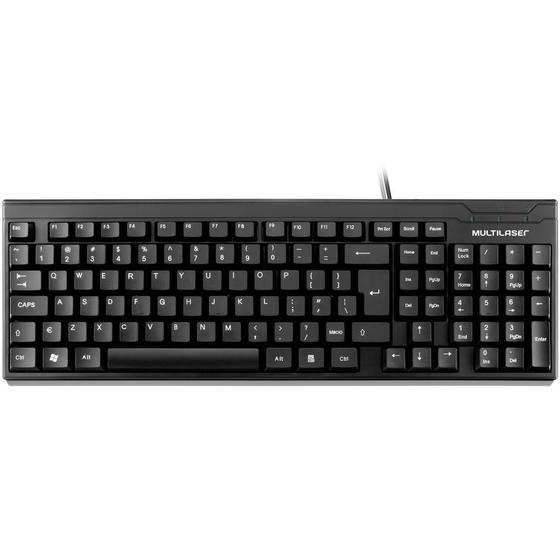 Imagem de Teclado USB Basico Slim Preto Multilaser TC193