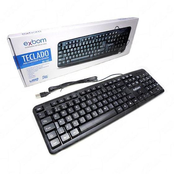 Imagem de Teclado usb Pc  Exbom bk-102 preto  padrão Abnt 2