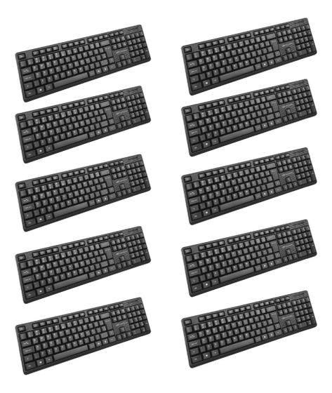 Imagem de Teclado Usb Preto Com Fio Kb-14bk C3tech Kit Com 10 Atacado