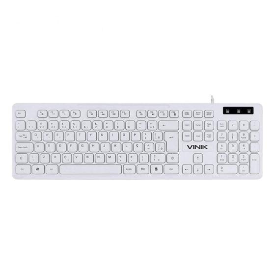 Imagem de Teclado Vinik USB Slim Teclas Chocolate TCB200 Branco