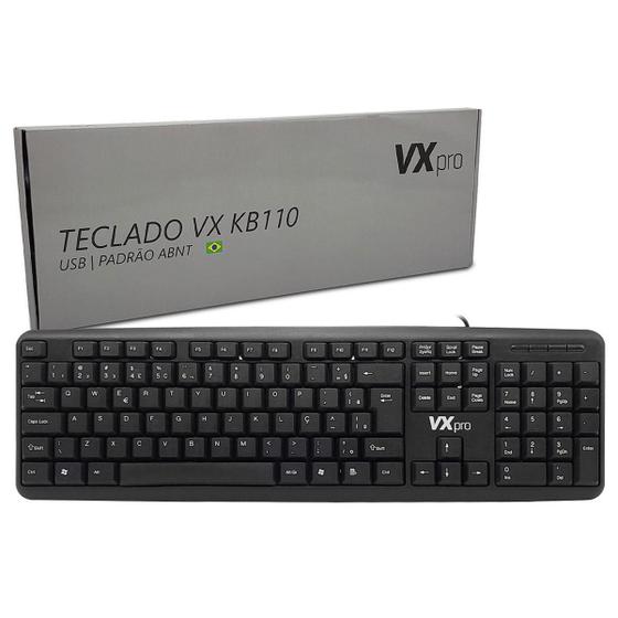 Imagem de Teclado Vxpro, Usb, Abnt2, Preto - Vxkb110