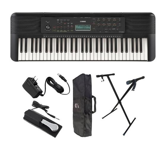 Imagem de Teclado Yamaha PSR E283 + Pedal + Suporte X + Capa + Fonte