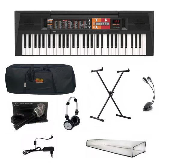 Teclado Yamaha PSR F51 com Fonte Bivolt Completo Kit Mãe Teclado