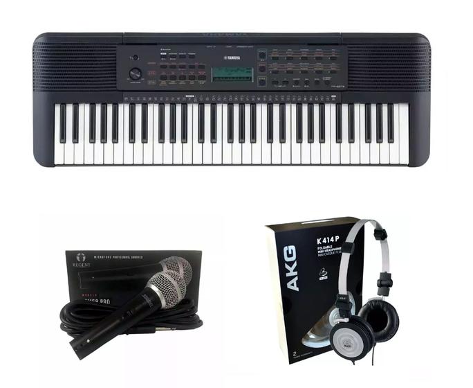Imagem de Teclado Yamaha PSRE273 Portátil Microfone e Fone K414 Kit