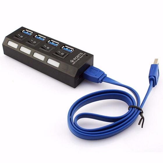 Imagem de Teclas on e off  hub 3.0 com 4 portas usb