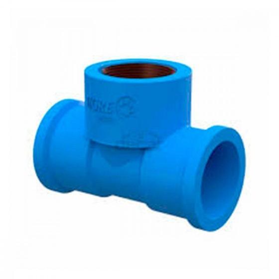 Imagem de Tee Azul Tigre Liso Liso Rosca Reducao 25Mm X 1/2'' 35308369 - Kit C/15