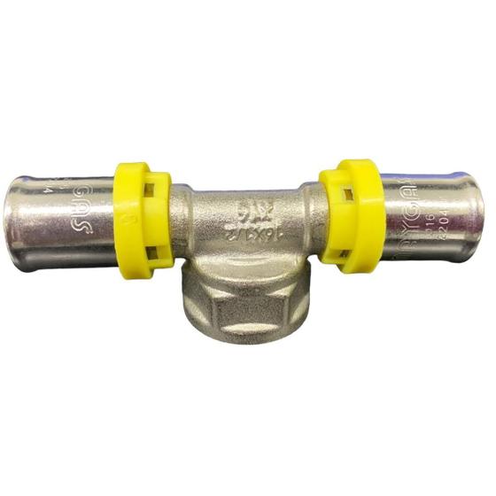 Imagem de Tee Com Rosca Femea Para Tubo Multicamada 16Mm X 1/2 X 16Mm.