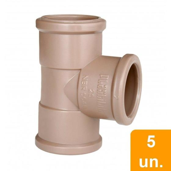 Imagem de Tee Soldável Plastilit 60mm Embalagem com 5 Unidades