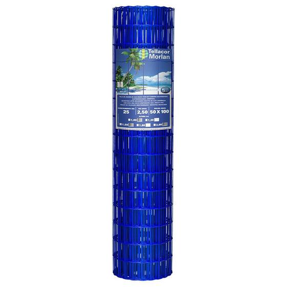 Imagem de Tela Alambrado Revestida em PVC Morlan Tellacor, Azul, 2,50 mm, 2,00 x 25 metros