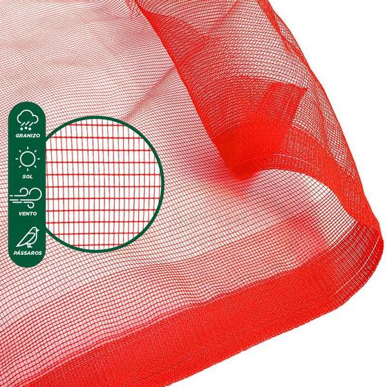 Imagem de Tela Antigranizo Vermelha Proteção Para Estufas 3X62m