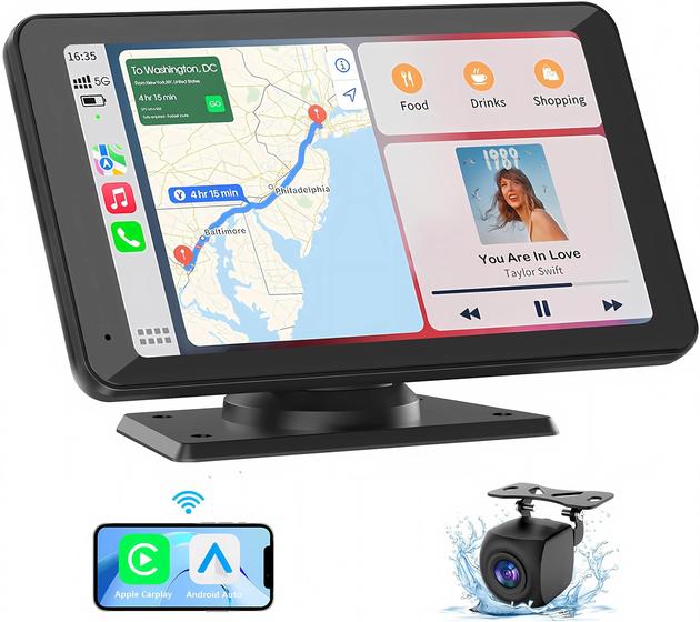 Imagem de Tela Automotiva 7" FUNAURORE com Carplay/Android Auto e Câmera de Ré
