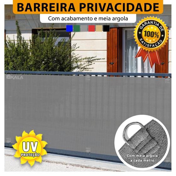 Imagem de Tela Barreira Privacidade Cinza 2.5x2 Metros Com Acabamento Cerca de Proteção Shade 200 G/m2