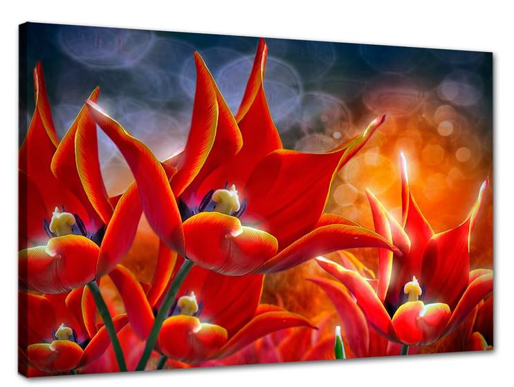 Imagem de Tela Canvas Floral Desenho de Flores 120x80 Horizontal 8
