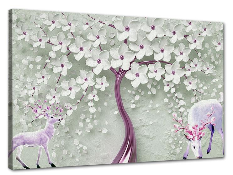 Imagem de Tela Canvas Floral Flores Brancas 120x80 Horizontal 1