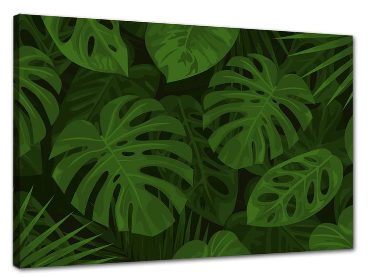 Imagem de Tela Canvas Folhagem Folhas Tropicais 120x80 Horizontal 76