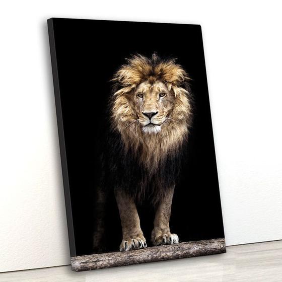 Imagem de Tela canvas vert 80x55 vista dianteira de um leão