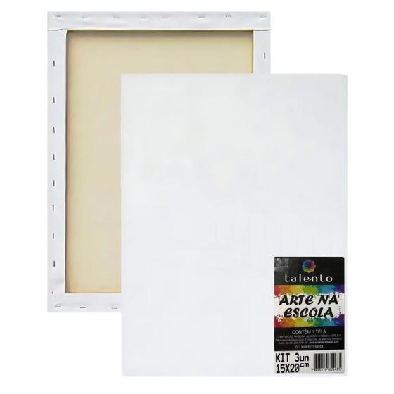 Tela de Pintura Talento Chassis Simples Escolar 15x20 Kit C/ 3 Unidades ...
