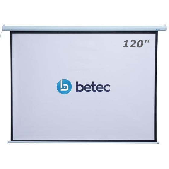 Imagem de Tela de Projeção Retrátil Elétrica - 120 Polegadas - Controle Remoto - Betec BT4575 - Telão